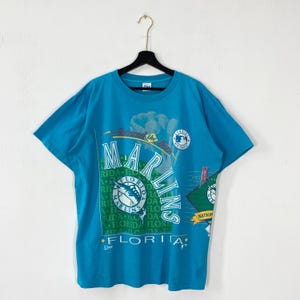 Koszulka z lat 90. Florida Marlins Salem MLB Sportswear z pojedynczym ściegiem, niebieska, XL