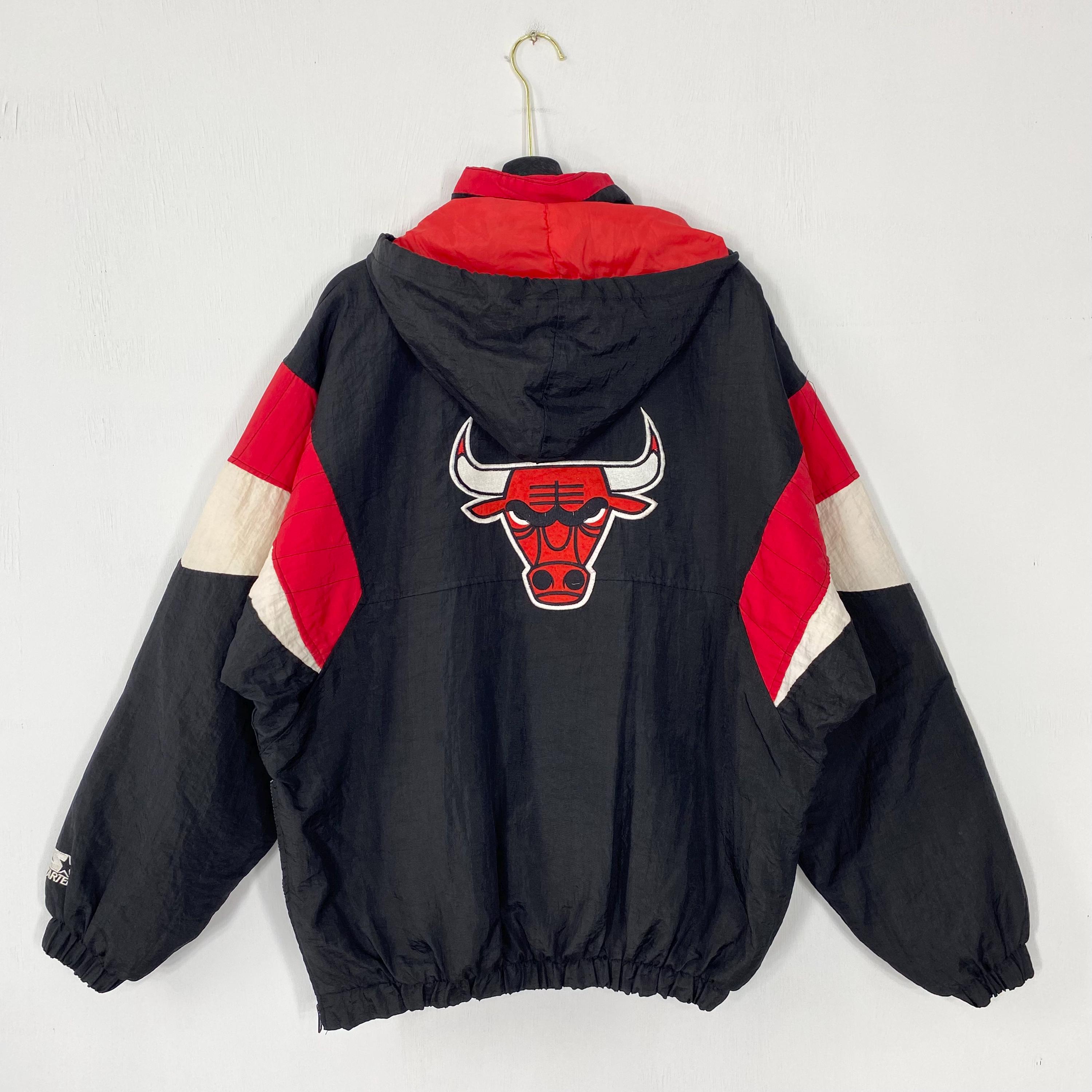 Vintage 90s Chicago Bulls NBA Starter Half Zip Puffer Jacket