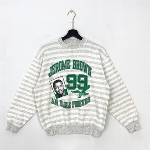 Vintage 90s Jerome Brown Philadelphia Eagles Sweatshirt Crewneck Pullover Sportswear NFL Eagles Football Print Logo Grey Small
