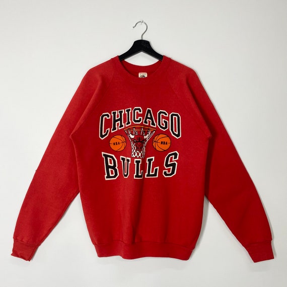 Vintage 90s Chicago Bulls Sweatshirt Chicago Bulls Crewneck Chicago Bulls Sweater Pullover Sportswear NBA Chicago Bulls Print Logo Red Large Etsy Canada