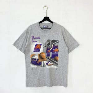 Vintage 90s Phoenix Suns T-Shirt Lee Sport NBA Sportswear Grey Large