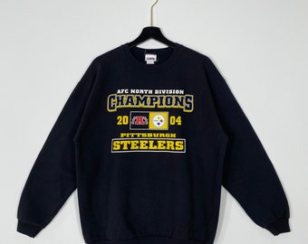 Vintage Pittsburgh Steelers Sweatshirt Steelers Crewneck Steelers Trui Pullover Sportkleding NFL Pittsburgh Steelers Print Logo Zwart Groot