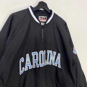 Vintage 90s North Carolina Tar Heels Pullover Windbreaker Jacket NCAA Sportswear Embroidered Logo Black Medium image 2