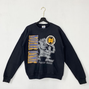 Vintage 90s University Notre Dame Sweatshirt Notre Dame Crewneck Notre Dame Sweater Pullover Notre Dame Fighting Irish Print Logo Medium