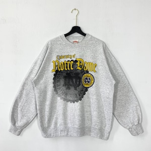 Vintage 90s University Notre Dame Sweatshirt Notre Dame Crewneck Notre Dame Fighting Irish Sweater Pullover Notre Dame Print Logo XLarge