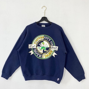 Vintage 90s University Notre Dame Sweatshirt Notre Dame Crewneck Notre Dame Sweater Pullover Notre Dame Fighting Irish Print Logo Medium