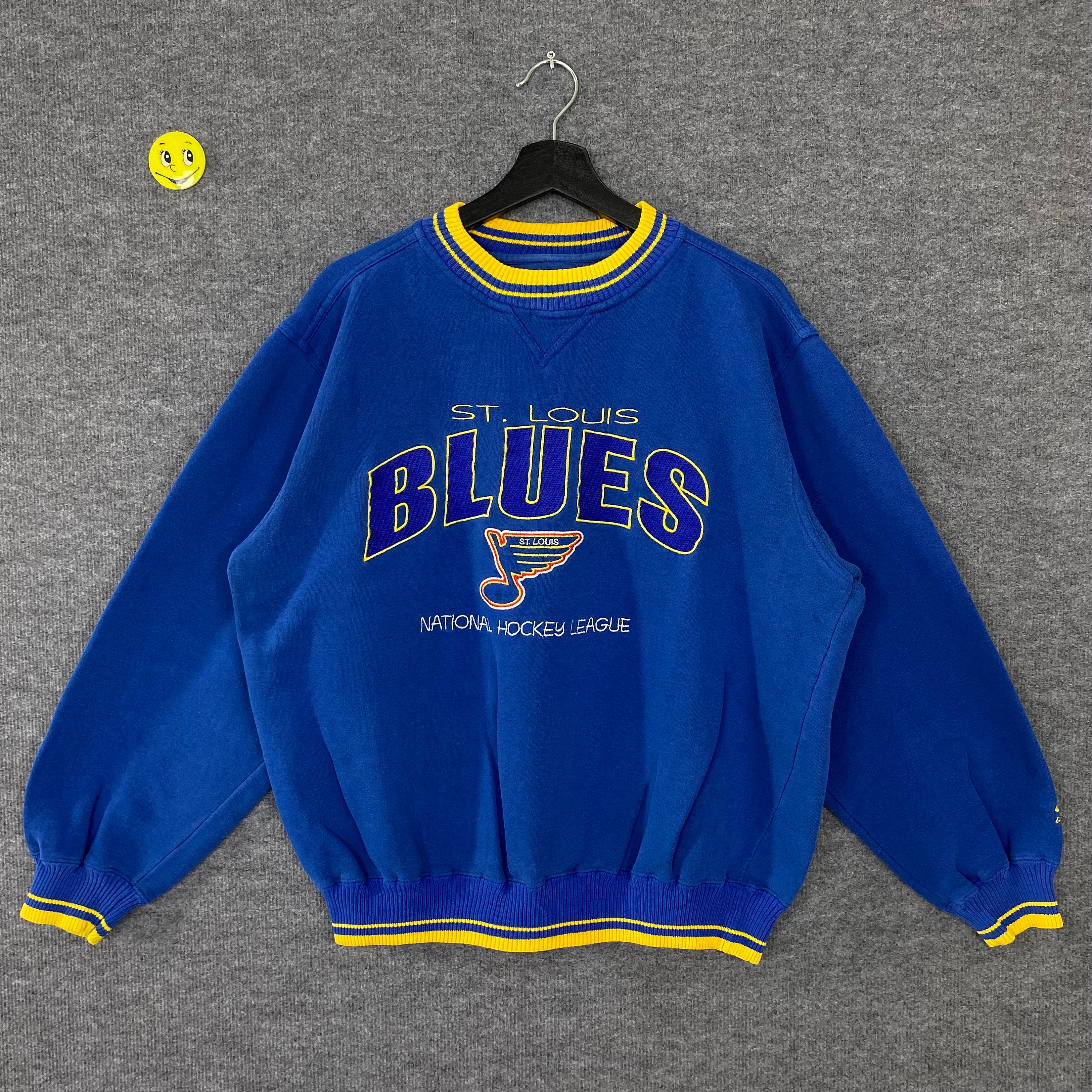 Men's adidas Heathered Gray St. Louis Blues Vintage Pullover Sweatshirt