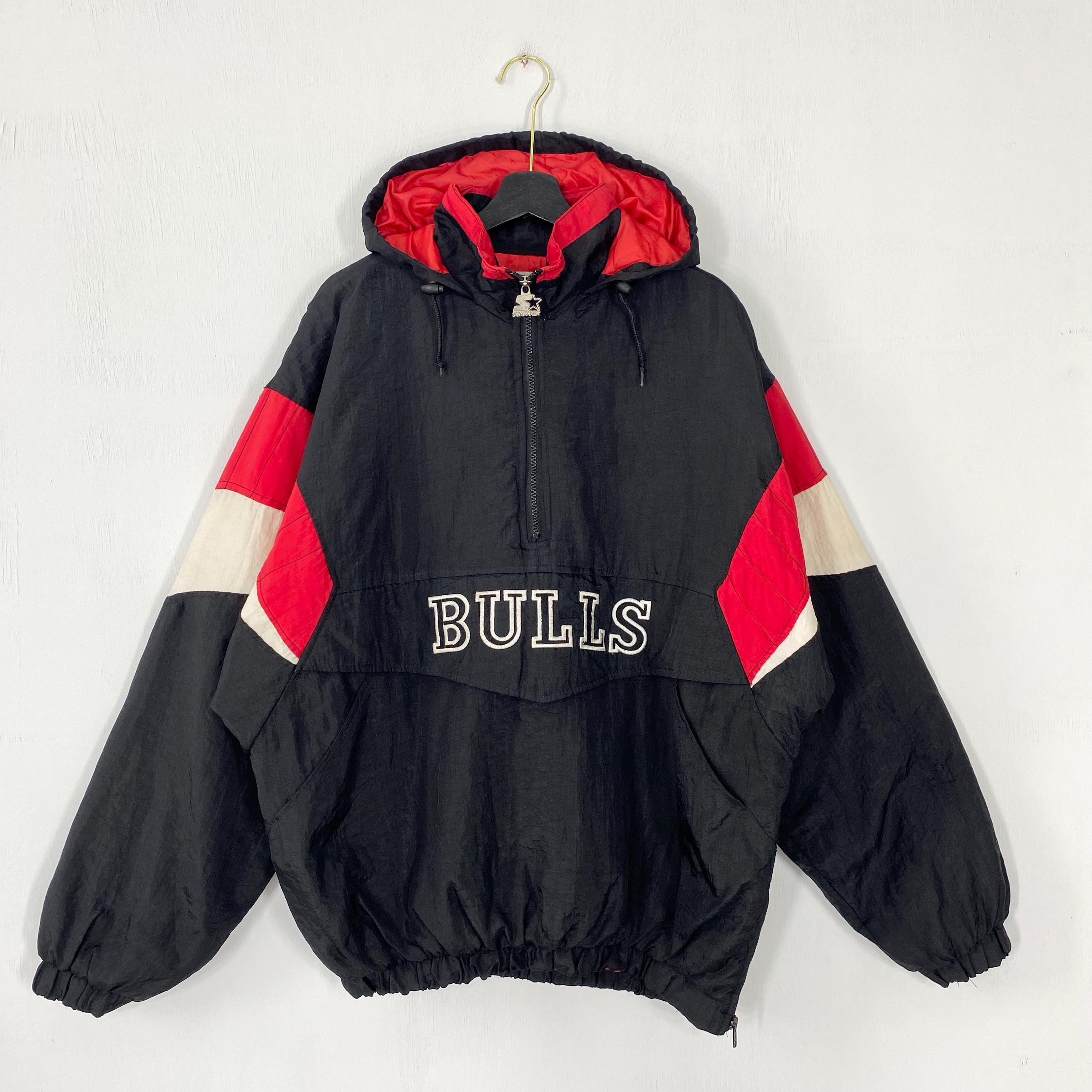 Vintage 90s Chicago Bulls NBA Starter Half Zip Puffer Jacket