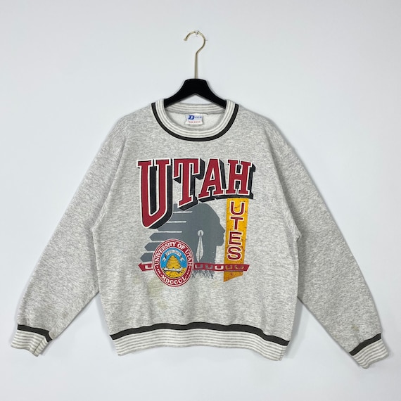 Vintage 90s University Utah Sweatshirt Utah Crewn… - image 1
