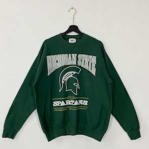 Vintage 90s Michigan State University Sweatshirt Michigan State Crewneck Michigan Sweater Pullover Michigan State Spartans Print Logo Large