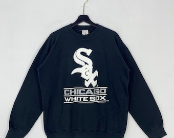 Vintage 90s Chicago White Sox Sweatshirt Crewneck Pullover Sportswear MLB Sox Baseball Print Logo Black Large