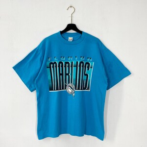 Vintage 90s Florida Marlins T-Shirt Starter MLB Sportswear Single Stitch Blue XLarge