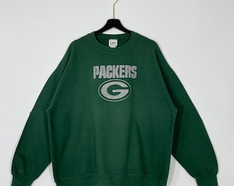 Vintage Green Bay Packers Sweatshirt Packers Ronde hals Green Bay Packers Trui Pullover Sportkleding NFL Packers Print Logo Groen XXLarge