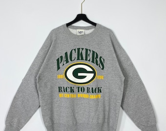 Vintage 90s Green Bay Packers Sweatshirt Packers Crewneck Green Bay Packers Sweater Pullover Sportswear NFL Packers Print Logo Grey XLarge