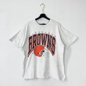 Vintage 90s Cleveland Browns T-Shirt NFL Sportswear Single Stitch Grey XLarge