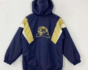 Vintage University Pittsburgh Puffer Jacket Hoodie Anorak Half Zip Pittsburgh Panthers Embroidered Logo Blue XLarge Kids