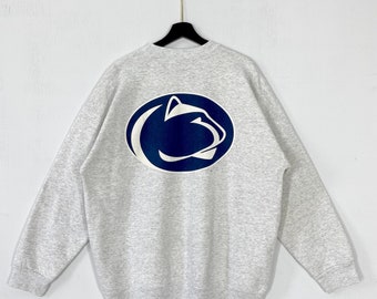 Vintage 90s Pennsylvania State University Sweatshirt Penn State Crewneck Penn State Sweater Penn State Nittany Lions Print Logo Grey XLarge