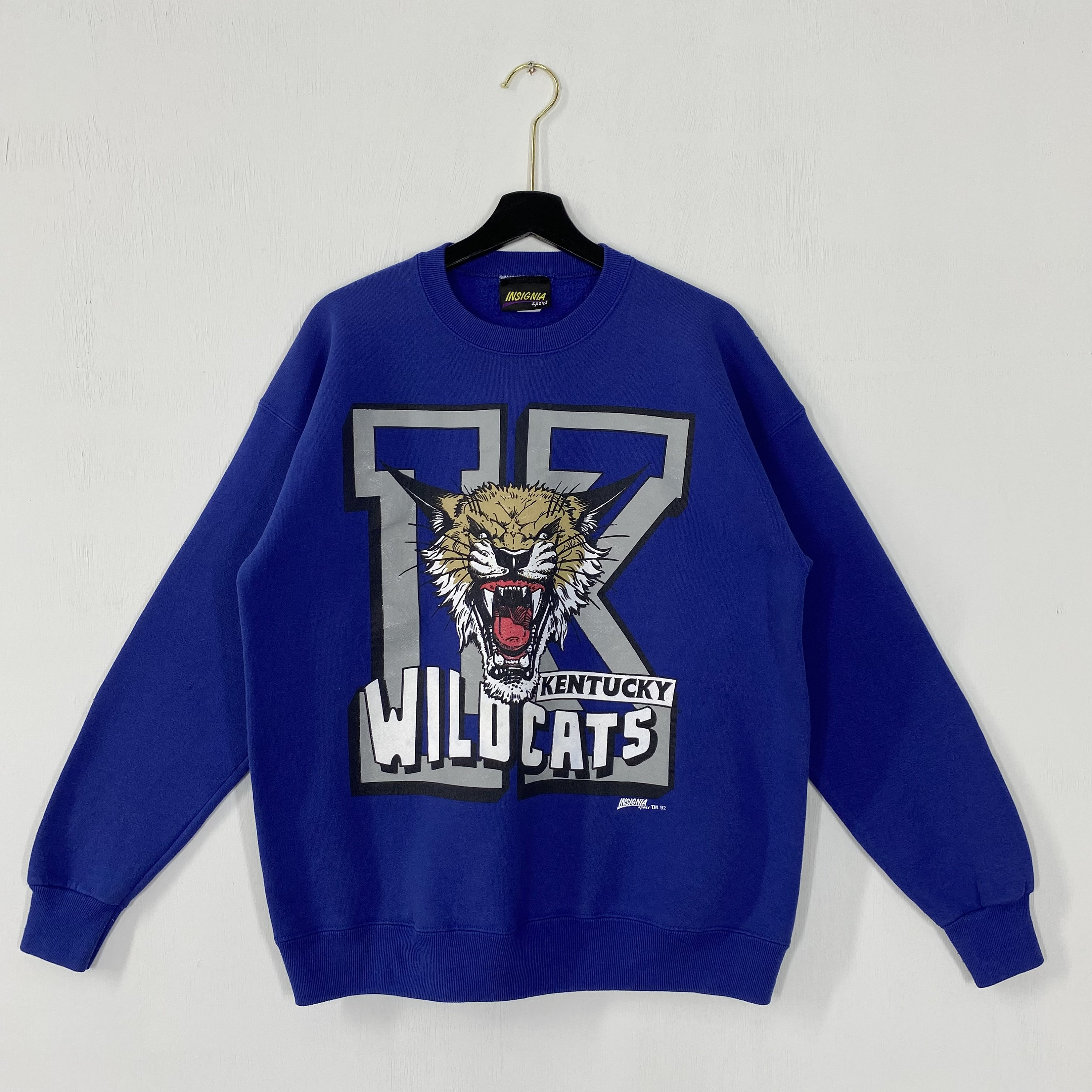 Vintage 90s University Kentucky Sweatshirt Kentucky Crewneck Kentucky Sweater Pullover University Kentucky Wildcats Print Logo Blue Large Etsy
