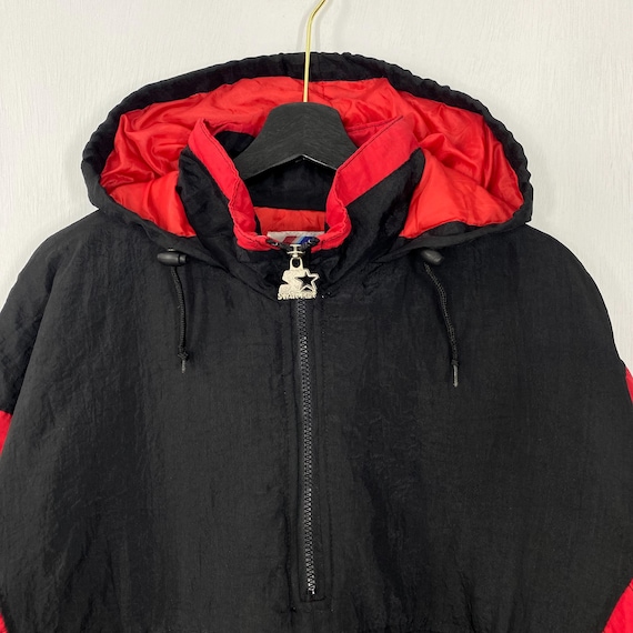 CHICAGO BULLS STARTER アノラックパーカー　Lサイズ 90s Vintage 90s Chicago Bulls NBA Starter Half Zip Puffer Jacket