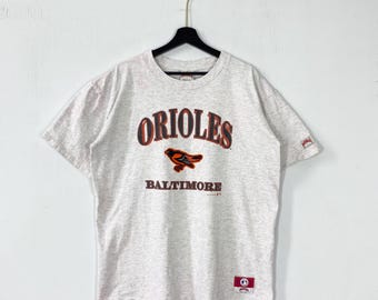 Vintage 90s Baltimore Orioles T-Shirt Nutmeg MLB Sportswear Orioles Baseball Grey XLarge