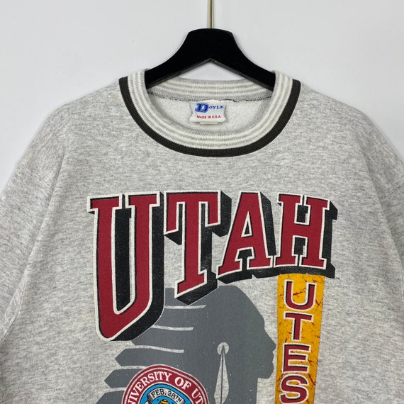 Vintage 90s University Utah Sweatshirt Utah Crewn… - image 2