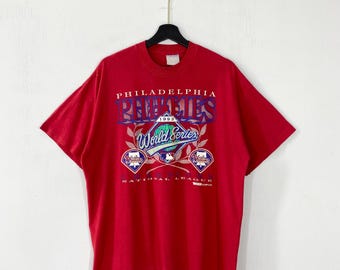 Vintage 90s Philadelphia Phillies T-Shirt MLB Sportswear Single Stitch Red Large