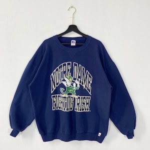 Vintage 90s University Notre Dame Sweatshirt Notre Dame Crewneck Notre Dame Sweater Pullover Notre Dame Fighting Irish Print Logo XXLarge