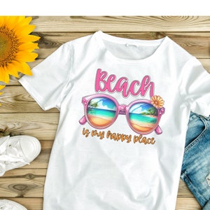The Beach is my Happy Place T Shirt, Summer, Vacation Vibes Tee Shirt, Beach Shirt, Happy Place T shirt