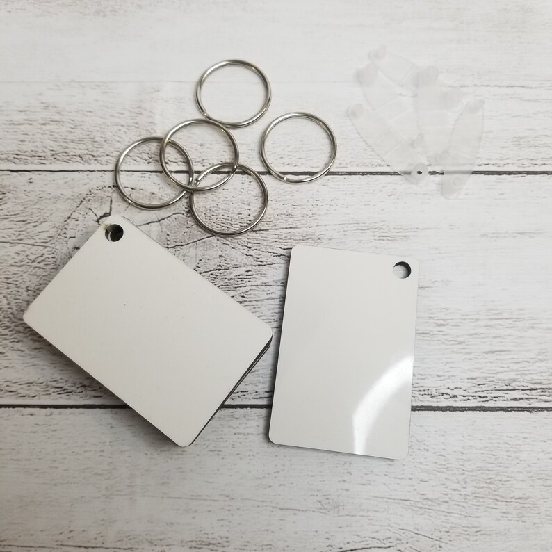Sublimation Blank Keychain Sublimation Rectangle Keychain Double Sided Ready for Sublimation-Set of 5