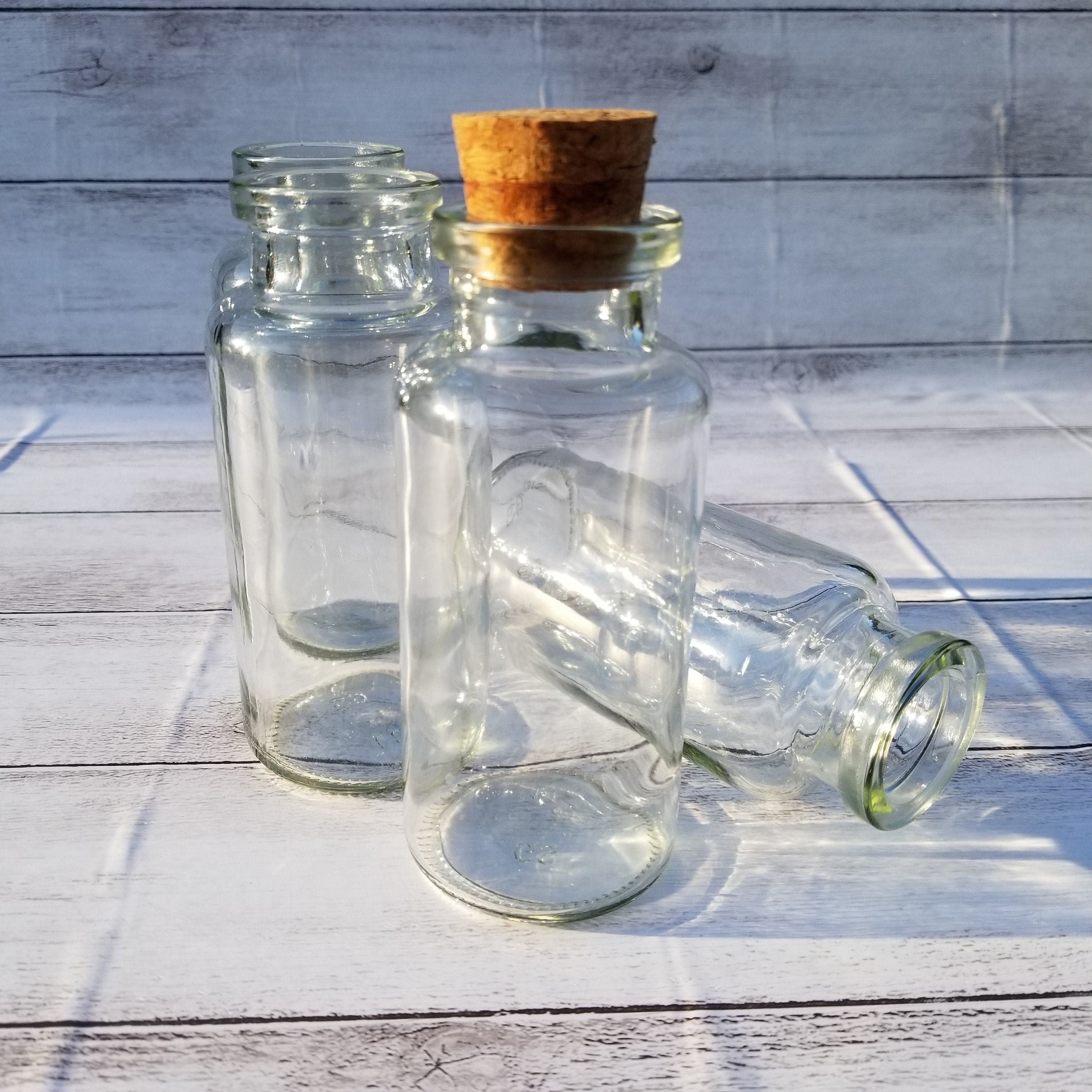 Glass Jar with Cork Lid 6oz 177.41 milliliters Plant Etsy