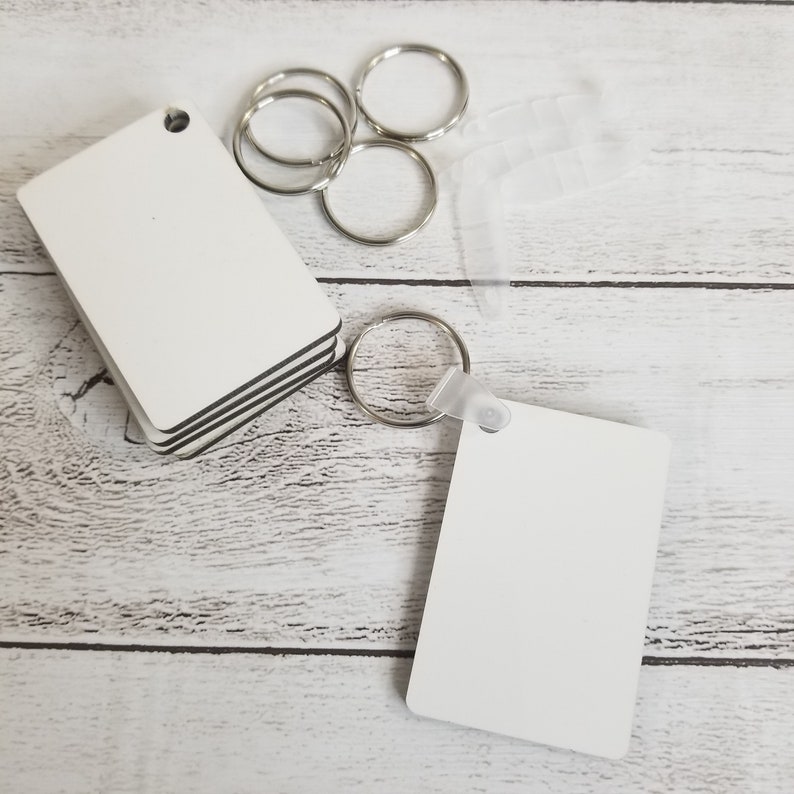 Sublimation Blank Keychain Sublimation Rectangle Keychain Double Sided Ready for Sublimation-Set of 5