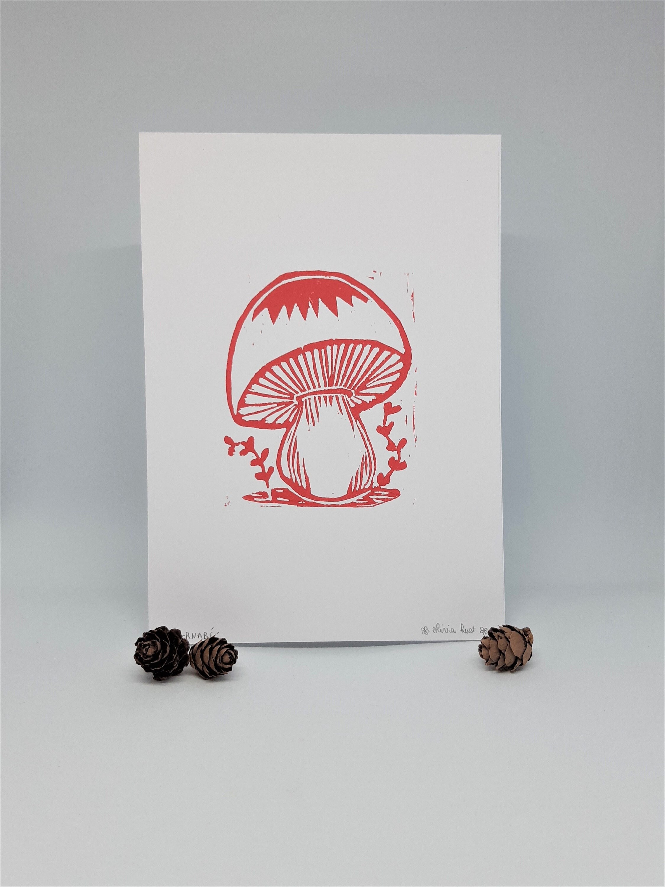 Barnabe // Linogravure - Champignon, Format A5