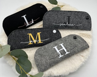Glasses case personalized - with name and initial