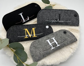 Brillenetui personalisiert - mit Namen und Initial