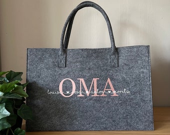 Shopper OMA personalisiert - Einkaufstasche - mit Namen der Enkelkinder