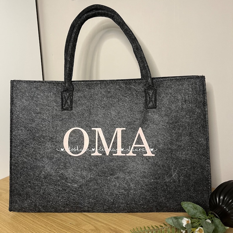 Shopper personalisiert Einkaufstasche Oma mit Namen der Enkelkinder Bild 5