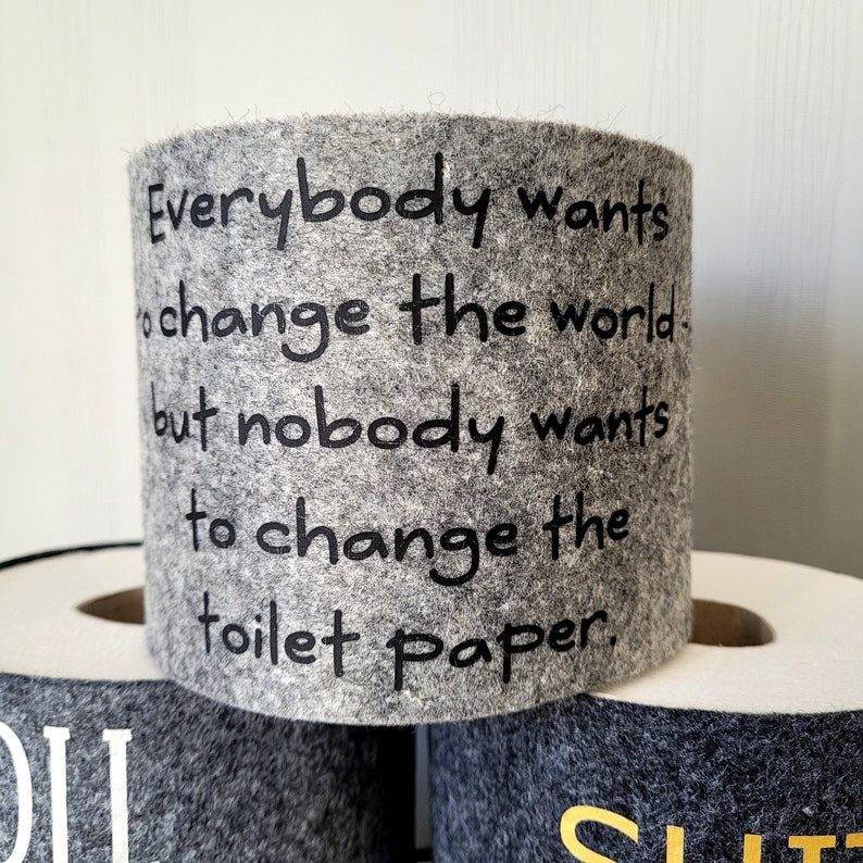 Toilet paper band decoration spare roll storage discreet and funny image 7