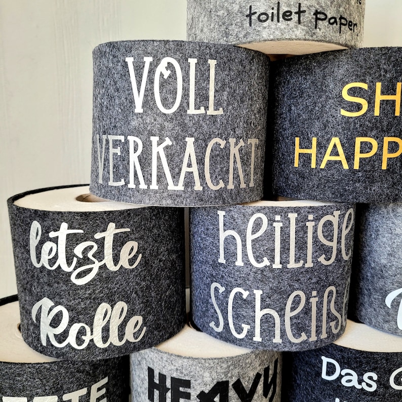 Toilet paper band decoration spare roll storage discreet and funny image 6