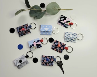 Chip bag in shades of blue keychain mini wallet