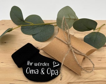 Schwangerschaft - Babysocke mit Geschenkverpackung - personalisierbar