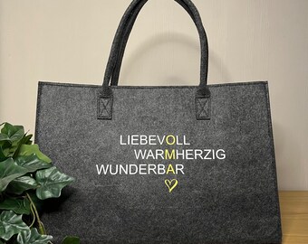 Shopper OMA Liebevoll Warmherzig Wunderbar - Einkaufstasche - gold