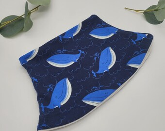 Dark blue slip scarf with whales KU 48 - 52 cm