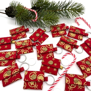weihnachtliche Chiptäschchen - Schlüsselanhänger - Adventskalenderfüllung