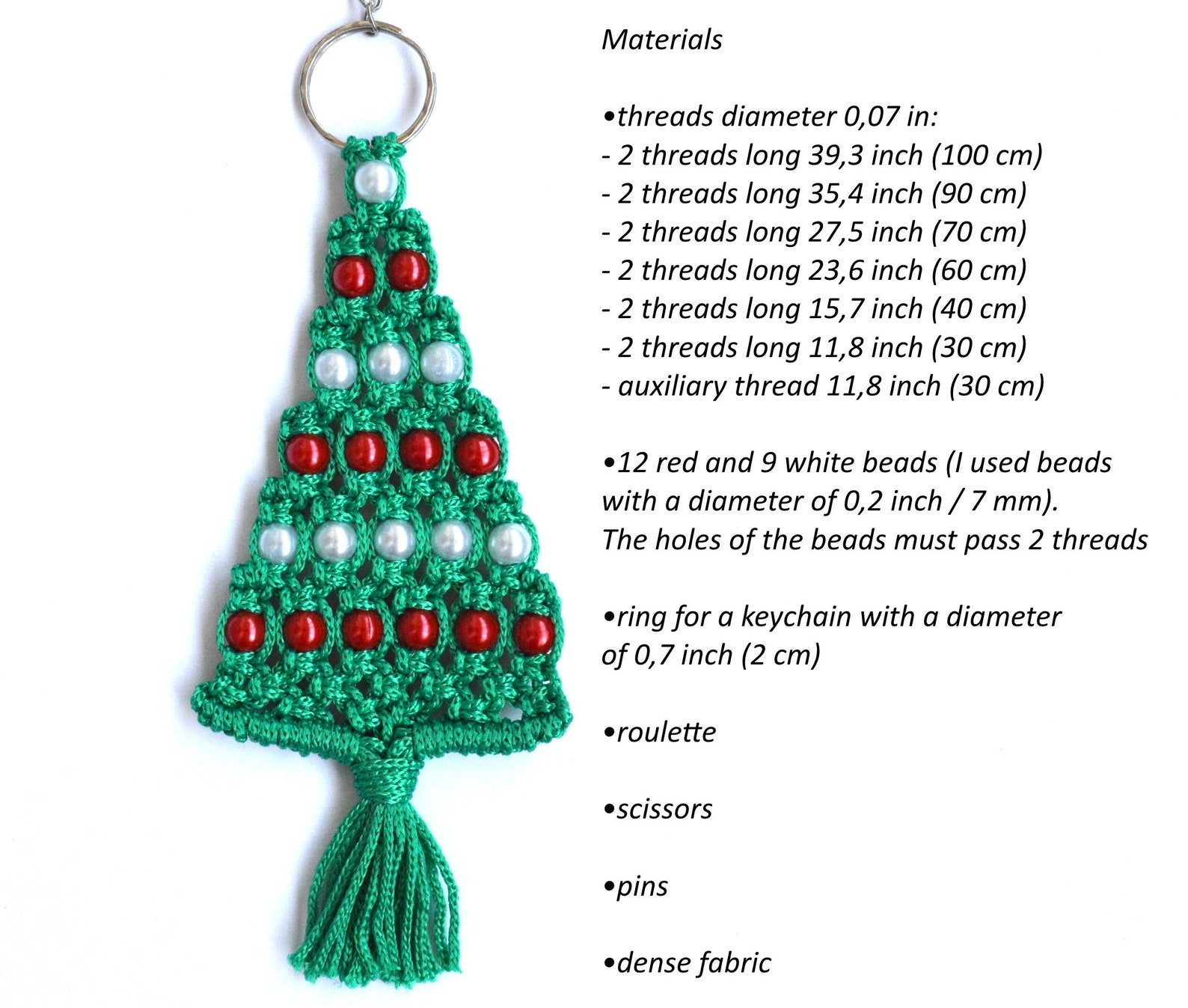 Macrame pattern PDF file small Christmas tree made of green Etsy