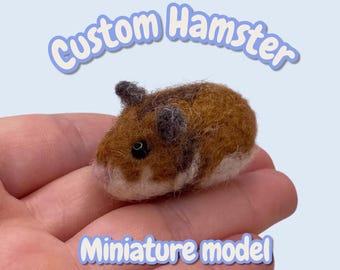 Custom Miniature Needle Felt Hamster Model - Made Using Your Images - Gift Box