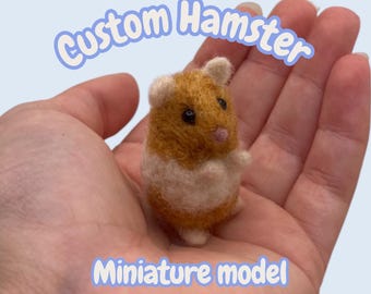 Custom Miniature Needle Felt Hamster Model - Made Using Your Images - Gift Box