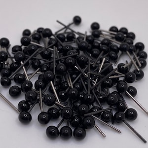 Solid black crafting eyes 2mm 4mm 5mm 6mm for crafting/needle felt eyes/soft toy eyes/doll eyes/glass eyes