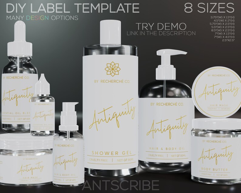 Hair Oil Product Label Printable Personalizable Body Butter Etsy