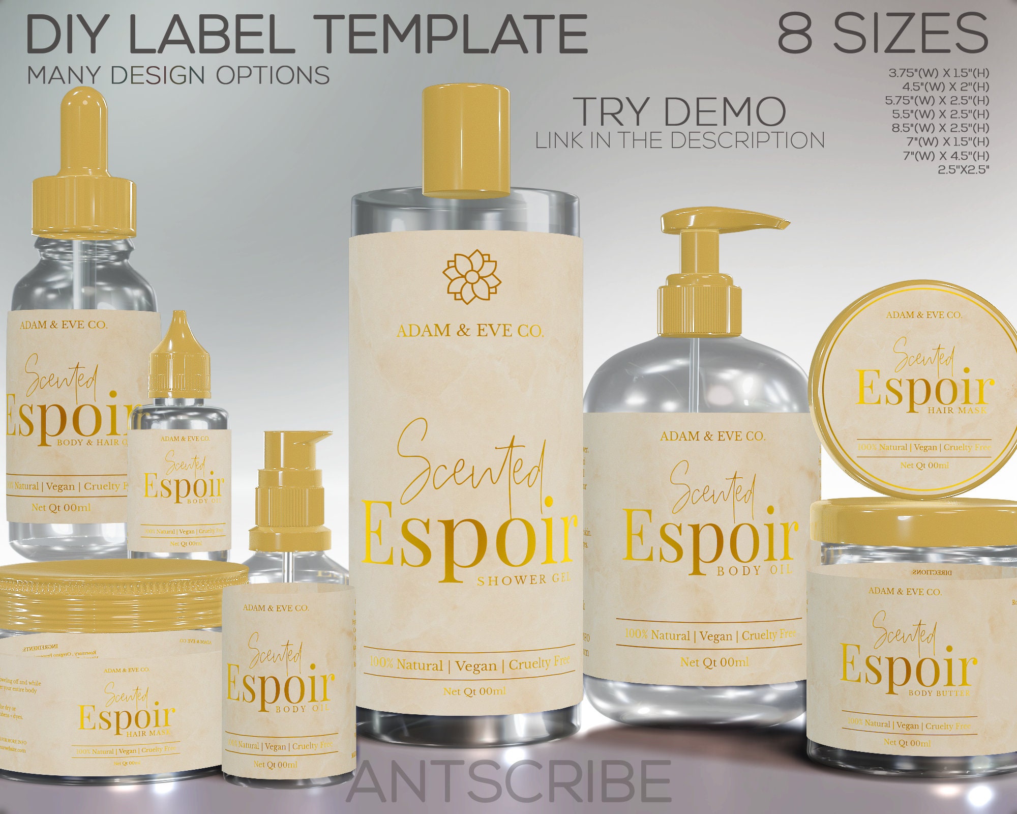Printable Hair Growth Oil Label Designs Set Personalizable Etsy