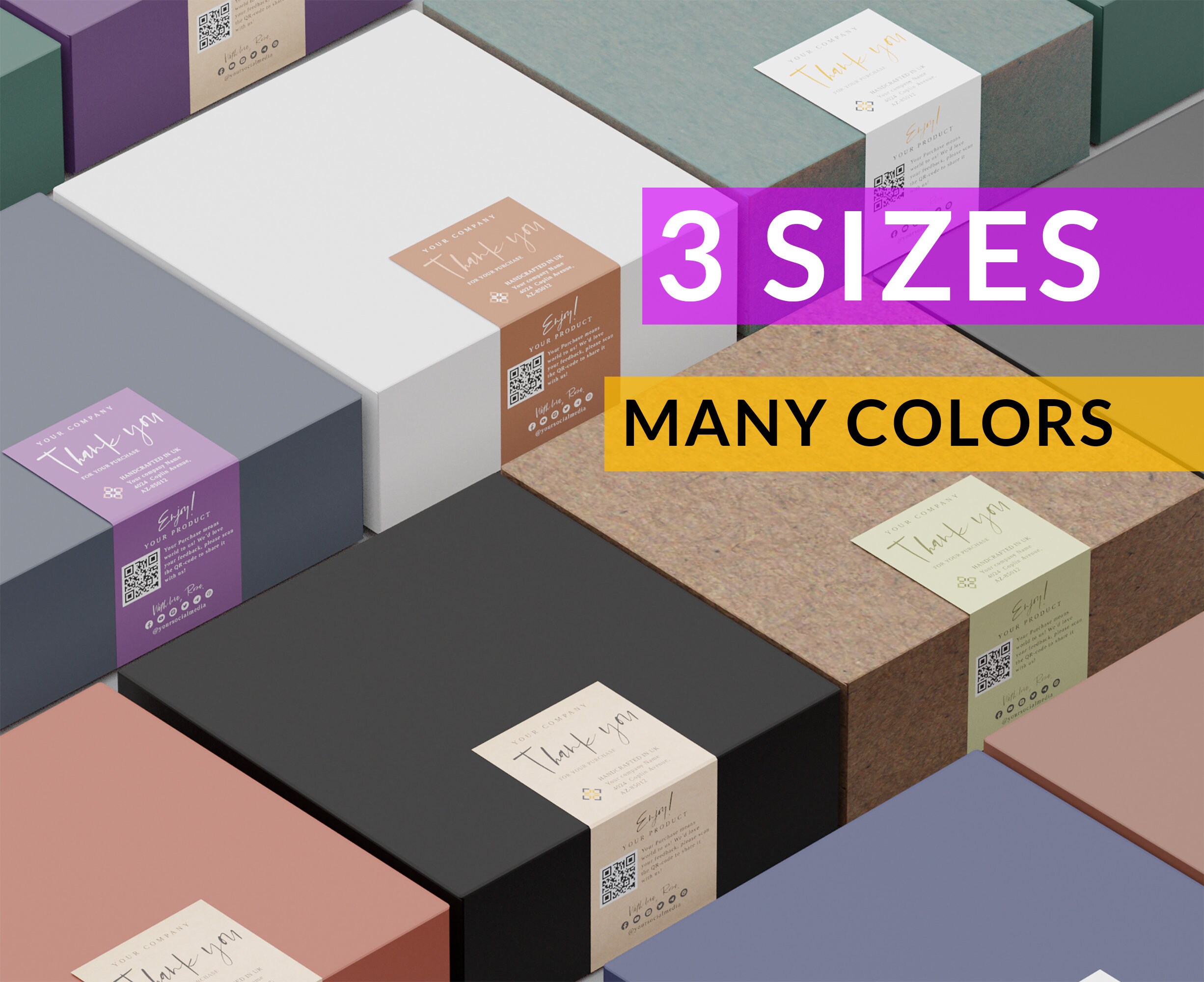 DIY Box Seal Sticker Label Template Printable Packaging Etsy